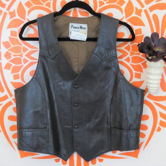 Pioneer Wear Other - Vintage Pioneer Wear Brown Leather Vest